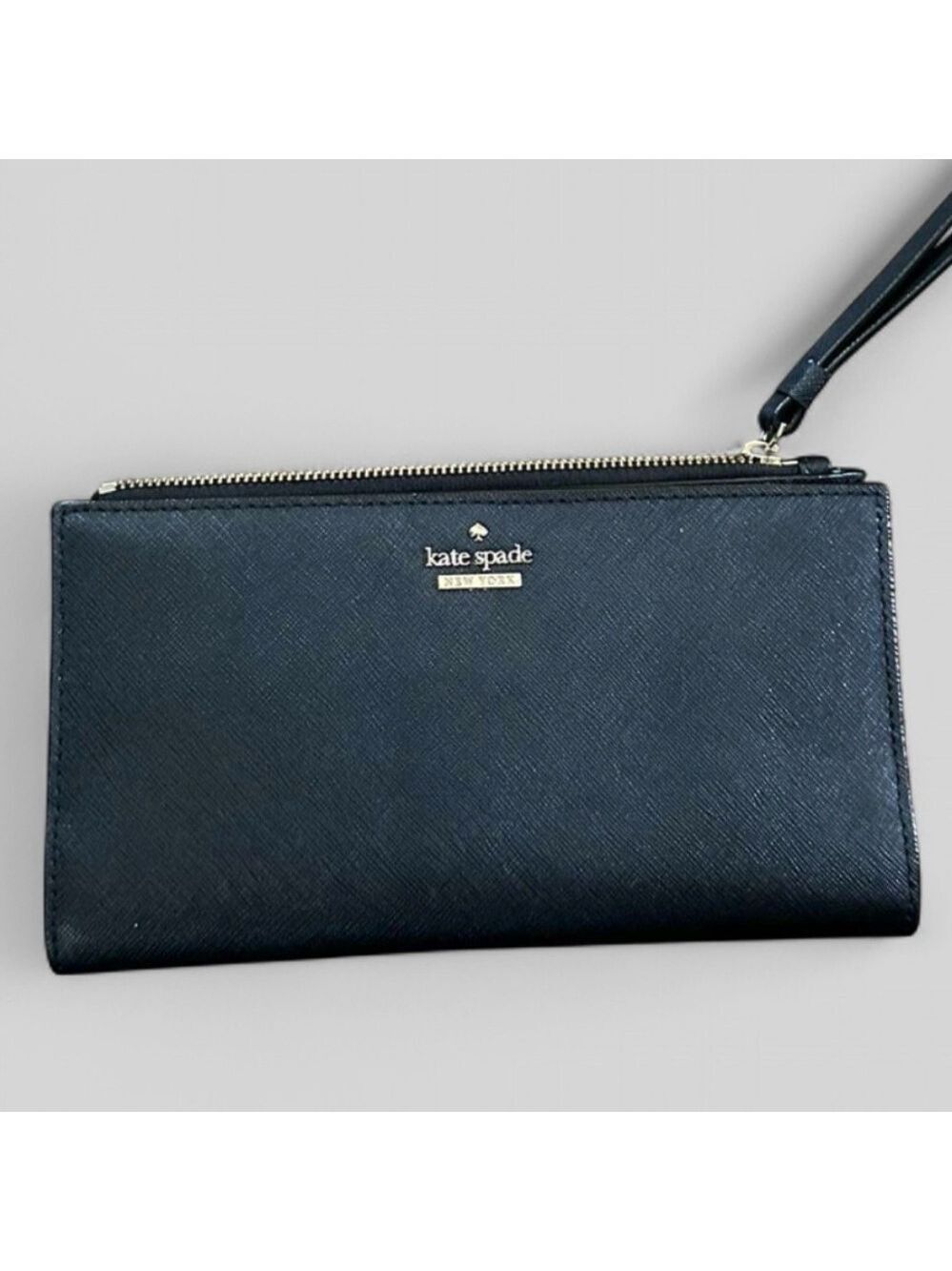 Kate Spade Black Leather Wristlet/wallet-EUC